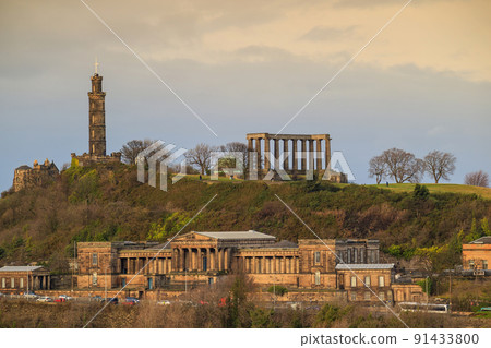 Monuments on Calton Hill in Edinburgh Monuments on Calton Hill in Edinburgh 91433800