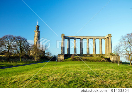 Monuments on Calton Hill in Edinburgh Monuments on Calton Hill in Edinburgh 91433804