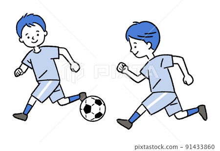 足球男孩運球 91433860
