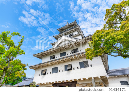 愛媛縣今治市日本百佳城,晴天時的今治城天守閣 愛媛縣今治市日本百佳城,晴天時的今治城天守閣 91434171