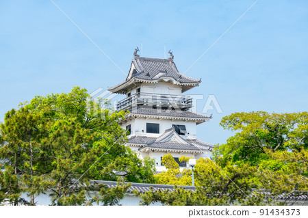 愛媛縣今治市日本百佳城，晴天時的今治城天守閣 91434373