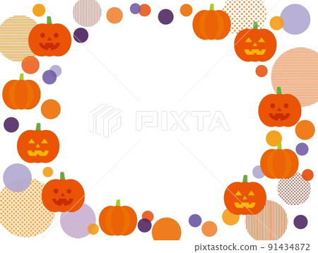 Halloween frame dot white background Halloween frame dot white background 91434872