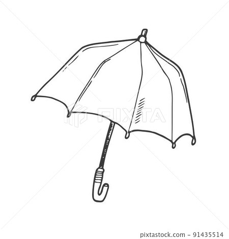 sketch of an umbrella on white background 91435514