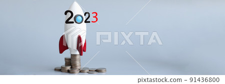 Rocket with numbers 2022 is ready for takeoff Rocket with numbers 2022 is ready for takeoff 91436800