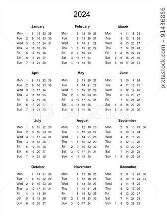 Calendar 2024. Printable calendar for 2024.... - Stock Illustration ...