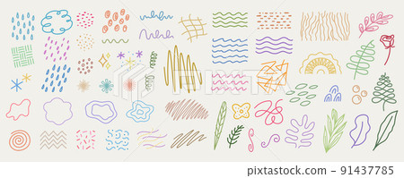 abstract element ornate doodle organic line vector 91437785