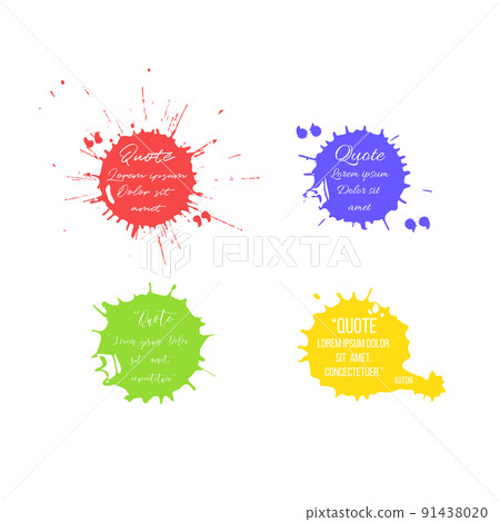 Quotes in blots. Vector different color blots with quote templates. 91438020