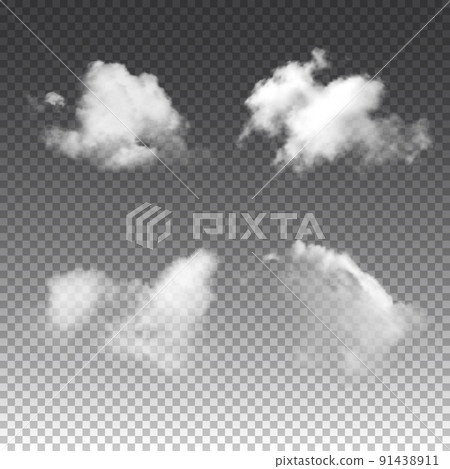 Cloud set on transparent background. Vector isolated illustration. Cloud set on transparent background. Vector isolated illustration. 91438911