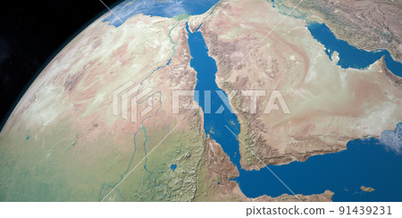 Gulf of Suez in planet earth, aerial view from outer space Gulf of Suez in planet earth, aerial view from outer space 91439231