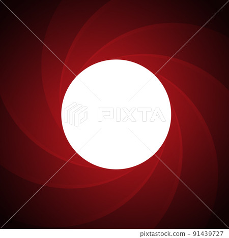 Barrel of a gun inside red background. Vector secret agent theme background. 91439727