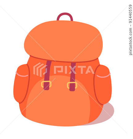 Backpack for kid tourist, funny orange rucksack with pockets, travel camping equipment 91440559