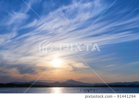 筑波山和霞浦的動態天空夜景 91441294