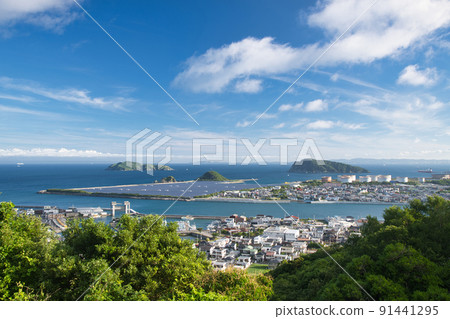 從有田橘海道眺望有田川河口、沖之島、城之島[和歌山縣有田市] 91441295