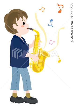 Saxophonist boy 91442238