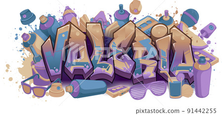 Graffiti Styled Urban Street Art Tagging Design - Valeria 91442255