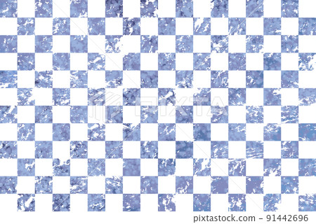 Mottled checkered pattern_dark blue 91442696