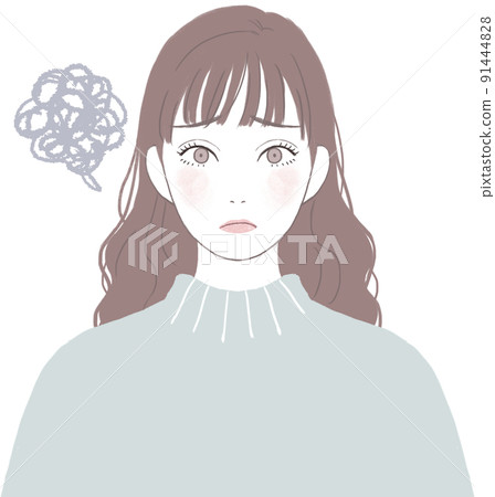 Woman icon with embarrassed face - Stock Illustration [91444828] - PIXTA