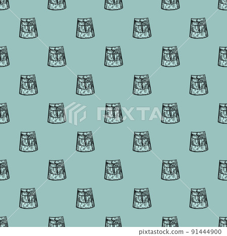 Apron short engraved seamless pattern. Chef pinafore for work to kitchen restaurant or cafe in hand drawn style. Apron short engraved seamless pattern. Chef pinafore for work to kitchen restaurant or cafe in hand drawn style. 91444900