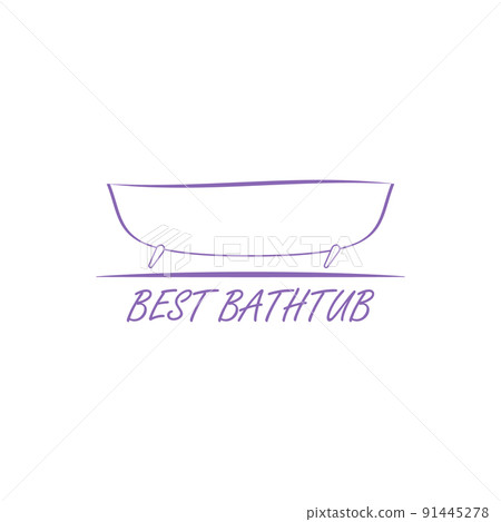 Best bathtub line logo. Linear and outline vector clipart and drawing. Isolated illustration. Best bathtub line logo. Linear and outline vector clipart and drawing. Isolated illustration. 91445278