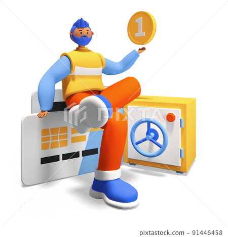 Cash investments and savings - modern realistic colorful 3d illustration Cash investments and savings - modern realistic colorful 3d illustration 91446458