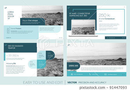 Creative presentation templates with editable design elements and infographics 91447093