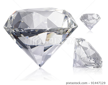 Dazzling diamond on white background Dazzling diamond on white background 91447129
