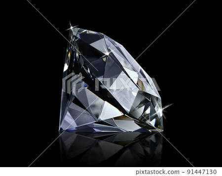 Dazzling diamond on black background Dazzling diamond on black background 91447130