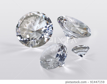 Shiny brilliant diamond placed on gray background 91447159