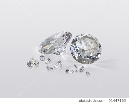 Dazzling diamond on white background 91447163