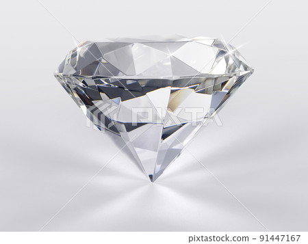 Dazzling diamond on gray background 91447167