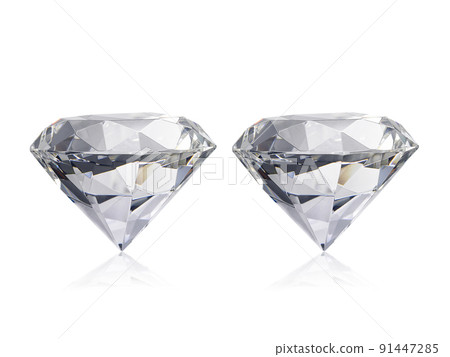Dazzling diamond on white background Dazzling diamond on white background 91447285