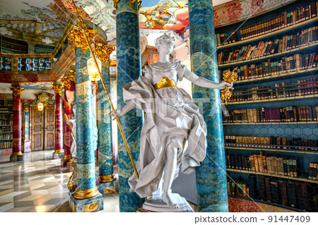 Library of Wiblingen abbey, bavaria, germany 91447409