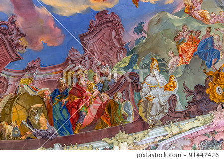 Library of Wiblingen abbey, bavaria, germany 91447426