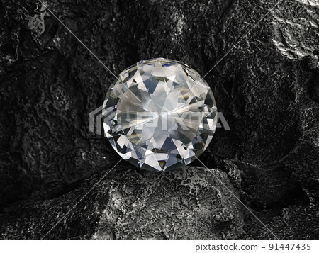 diamond on black coal background diamond on black coal background 91447435