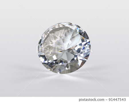 Shiny brilliant diamond placed on gray background Shiny brilliant diamond placed on gray background 91447543