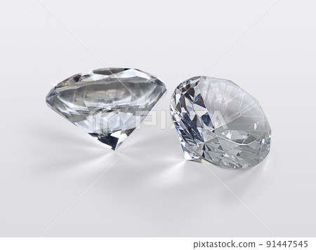 Shiny brilliant diamond placed on gray background Shiny brilliant diamond placed on gray background 91447545