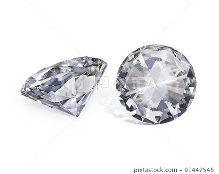 Dazzling diamond on white background 91447548