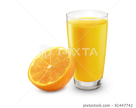 Fresh orange juice with fruits, isolated on white background Fresh orange juice with fruits, isolated on white background 91447742