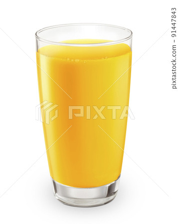 Orange juice glass, isolated on white background Orange juice glass, isolated on white background 91447843