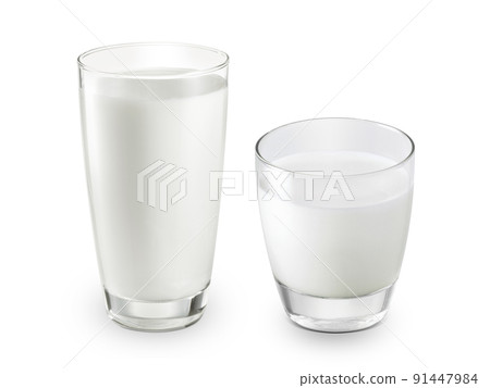 Glass of milk isolated on white background Glass of milk isolated on white background 91447984