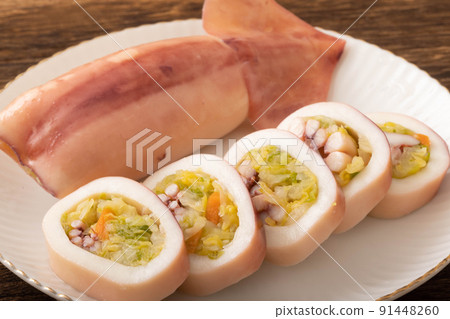 《Special product of Shimokita Peninsula, Aomori Prefecture》 Squid sushi 《Special product of Shimokita Peninsula, Aomori Prefecture》 Squid sushi 91448260