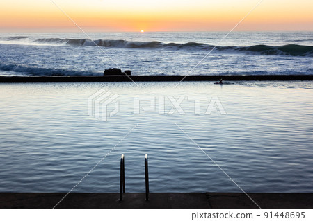 Beach Ocean Tidal Swimming Pool Sunrise Beach Ocean Tidal Swimming Pool Sunrise 91448695