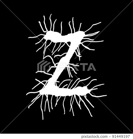 Metal music band's font.White letter with smudges on black background. Metal music band's font.White letter with smudges on black background. 91449197
