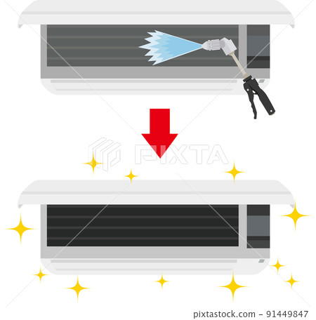 Air conditioner cleaning cleaning / cleaning illustration vector Air conditioner cleaning cleaning / cleaning illustration vector 91449847