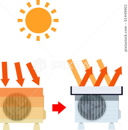 夏季空調室外機蓋圖矢量圖 夏季空調室外機蓋圖矢量圖 91449901