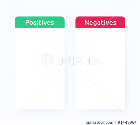 positive and negative comparison, vector design 91449964