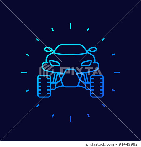 UTV icon, front view, linear design 91449982