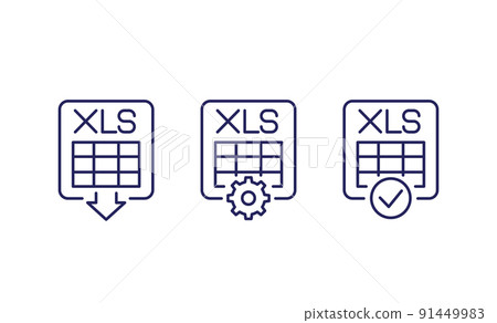 download xls document line icons on white 91449983