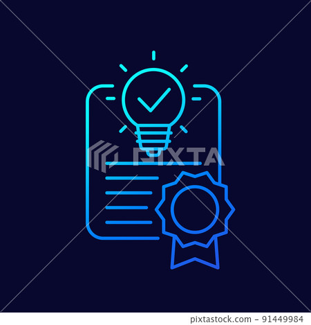 patent line icon on dark 91449984