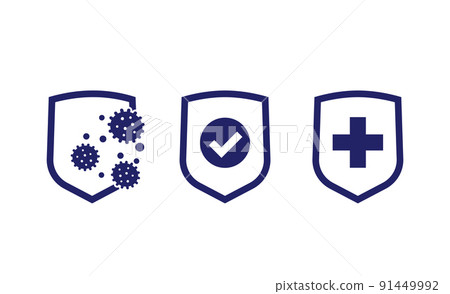 immune system and antibacterial protection icons immune system and antibacterial protection icons 91449992